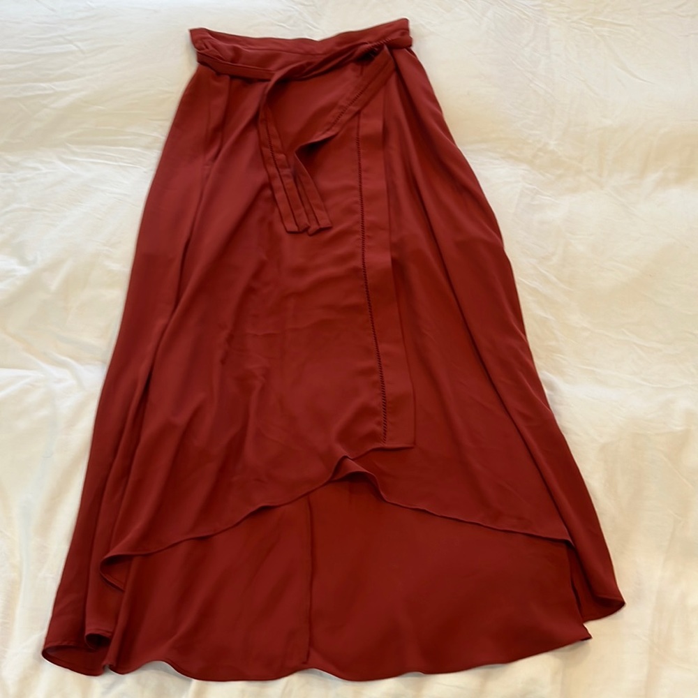 White House Black Market Rust Midi Skirt
